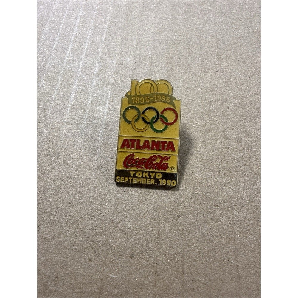 Vintage 1990 Tokyo Olympics Atlanta Classic Coca Cola Advertising Lapel Pin Coke